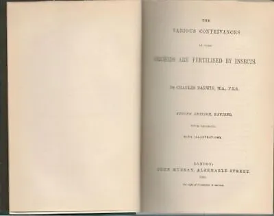 Charles Darwin / Various Contrivances By Which Orchids Are Fertilised 1st 1890 • $343.75