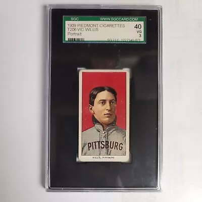 1909-1911 T206 Vic Willis Portrait SGC 40 VG 3 • $425