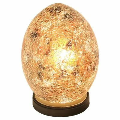 Egg Lamp Yellow Gold Mini Mosaic Glass Table Lamp Desk Bedside Living Room  77Y • £24.99