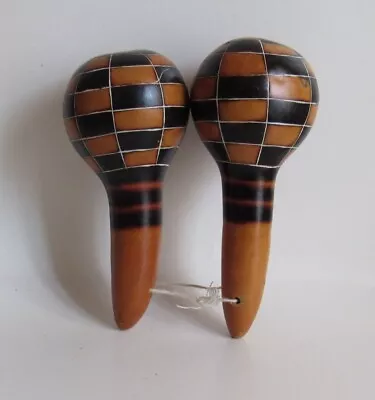 Rumba Shaker Rattle Maracas Musical Instrument Hand Percussion 2 Pcs 6 3/4 H • $15.99