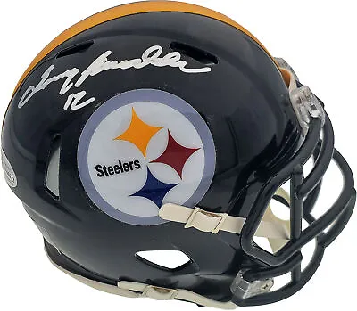 Terry Bradshaw Autographed Steelers Black Speed Mini Helmet Beckett 185875 • $169