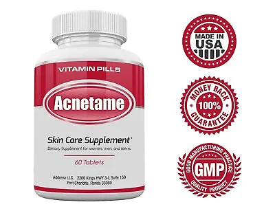 $28.80 • Buy Acnetame- Vitamin Supplements For Acne Treatment, 60 Natural Pills