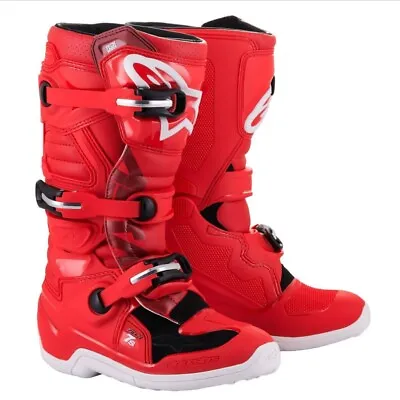 Alpinestars Tech 7s Youth Motorcross ATV MX Offroad Boots 5 Red • $421.34