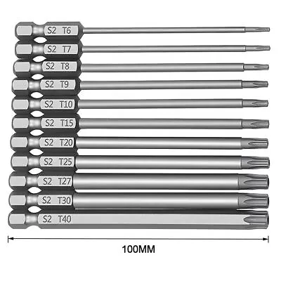 11pcs Long Reach Torx Star Hex Security Bit Set Tamper Proof Screwdriver Bit • £4.77