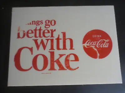 Things Go Better With Coke Plastic Sign Fits Into Menu Board 16.75 X 12.25 • $1.50