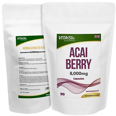 Acai Berry | 8000mg  Capsules | Powerful Formula | Best Value On Ebay • £9.49