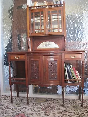 £32 • Buy Antique Carved Mahogany Edwardian Chiffonier  Cabinet 