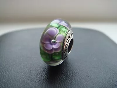 Genuine Pandora Murano  Flowers Glass S925 Ale Glass Bead Charm  • £3.16