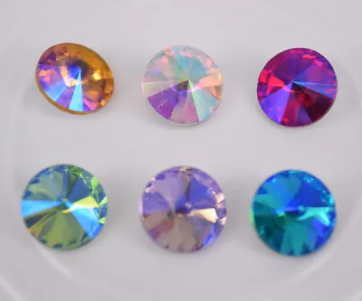 100 Pcs Crystal Rhinestone Faceted Glass Color AB Round Jewels Button Beads • $12.99