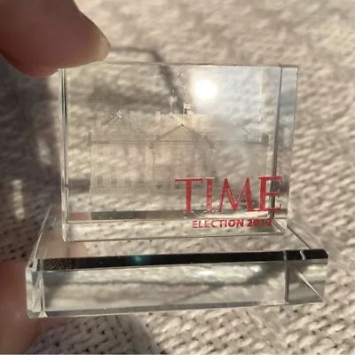 White House Collectible Commemorative Etched Glass Paperweight Decoration • $10