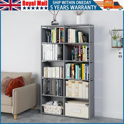 Modern 10 Cube Book Shelves Storage Shelf Bookcase Display Unit Organizer UK • £16.59