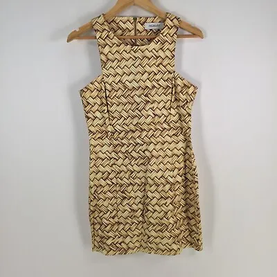 Maurie And Eve Womens Dress Size 8 Fit Flare Beige Geometric Sleeveless 074873 • $16.05