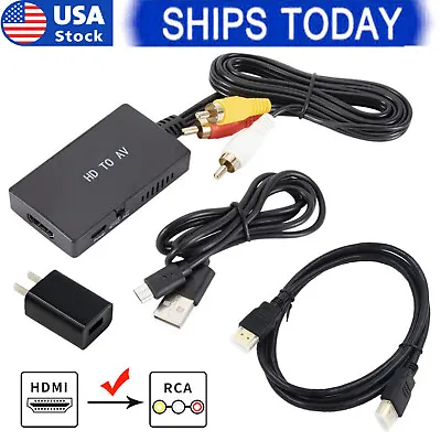 $6.99 • Buy HDMI To AV Converter Adapter Composite HDMI To RCA Video Audio Converter