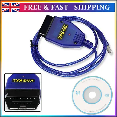 $12.01 • Buy UB Cable For VAG-COM VCDS Scanner Tool OBD2 II KKL FTDI 409.1 VW Audi Test Line