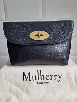 Stunning Mulberry Postman's Turn Lock NVT Black Leather Cosmetic Bag • £200