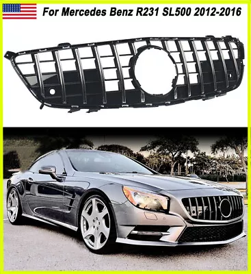 For Mercedes-Benz R231 SL-Class SL500 SL550 2013-16 GTR Style Front Grille Grill • $167.99