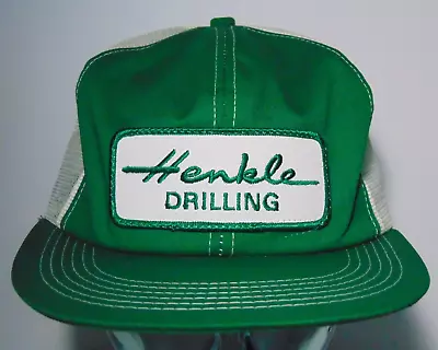 1980s Vintage Henkle Drilling PATCH SNAPBACK TRUCKER HAT K-Products MADE IN USA • $34.99