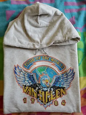 NWOT:  Van Halen Tour Of The World 1984 Gray Pullover Hoodie SZ Small • $40