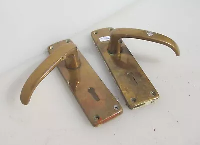 £30 • Buy Vintage Brass Lever Door Handles Old Antique Art Deco Bronze