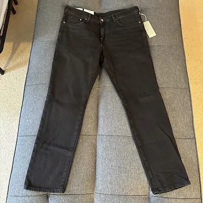 HM H&M Black Jeans 36x30 Regular Fit Stretch • $16