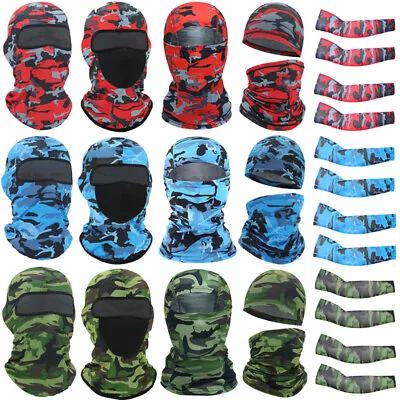 Camo Balaclava Face Shield Masks Fishing Headwears Head Neck Arm Sun Protection • $6.59