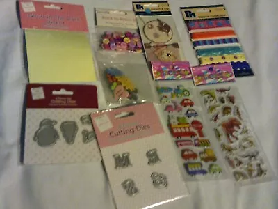 Craft Bundle : 2 X Cutting Dies 1 Ribbons 2x Stickers And Other Bits Wysiwyg • £3.75