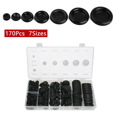 170PCS Rubber Grommet Firewall Hole Plug Set Electrical Wire Gasket Box For Cars • $22.49