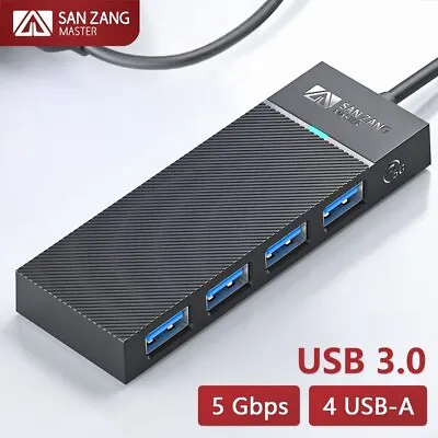 USB-A USB 3.0 Hub 4-Port Adapter Charger Data Super Speed For PC Mac Laptop • $9.99