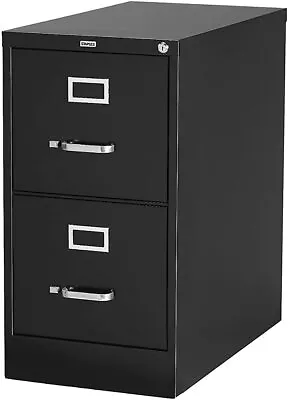 MyOfficeInnovations 2-Drawer Vertical File Cabinet Locking Letter Black 25 D • $180.01