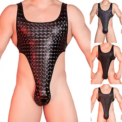 Mens Leotard Fitness Thong Clubwear Bodysuit Tempting Underwear Fitness Pool • £9.59