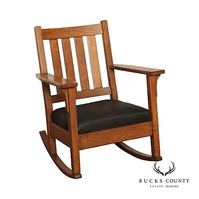 Antique Mission Style Oak Rocking Chair • $965