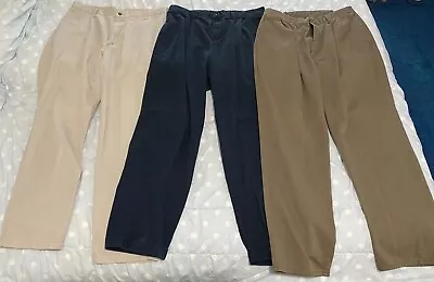 LOT Of 3 Men's SLACKS Casual Dress PANTS Different Colors ALL 36x32 • $12