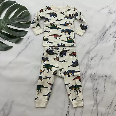 $12.79 • Buy Hanna Andersson Boys Pajama Set Size 12-18 M White Dinosaur Print 2 Piece Pjs