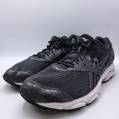 Mizuno Wave Inspire 14 Athletic Shoe Mens Size 14 J1GC184409 Black White • $39.99