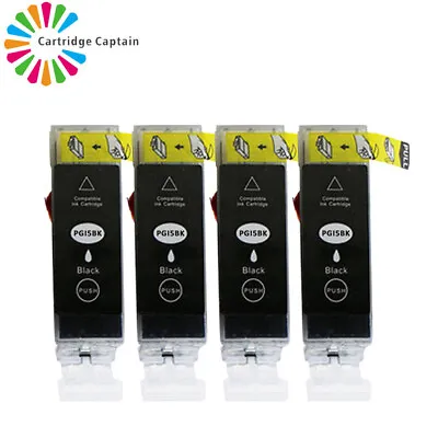 4 Black Ink Cartridges For Canon IP3300 IP3500 IP4200 IP4300 IP4500 PGI5 • £6.89