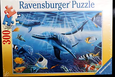 RAVENSBURGER 300 Pc. Ocean Marine Dolphin Fish Puzzle 130948 14.17  X 19.29  NEW • $14.99