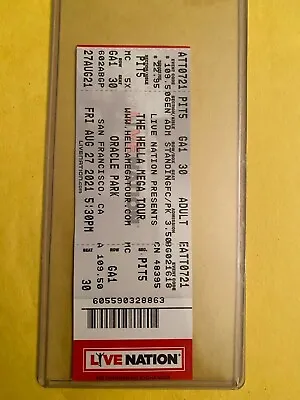 2021 GREEN DAY / WEEZER Hella Mega Tour Oracle Park SF 8/27 GA PIT Ticket Stub • $15.99