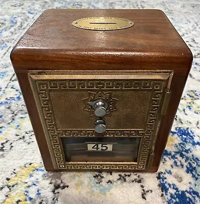 Antique U S Post Office Box Door Bank With Brass Slot-Walnut  • $49.99