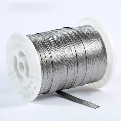 304 Stainless Steel Wire Cable Braided Sleeve Shielding Sheath Expandable 5M • $27.40