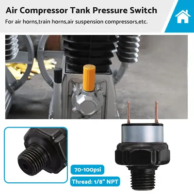 1/8  NPT Air Compressor Tank Pressure Control Switch 70psi ON 100psi OFF 12V 24V • $17.99