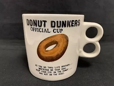 VTG Official Donut Dunkers Mug Cup National Dunking Official Rules 2 Fingers • $23.99