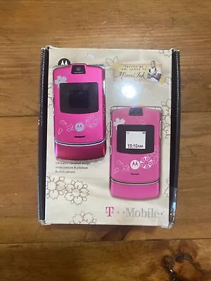 Motorola RAZR V3 2G Pink Single-SIM Miami Ink Cherry Blossom Rare T-mobile NEW • $195