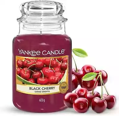 Yankee Candle Scented Candle | Black Cherry Large Jar Candle | Long Burning Can • £31.53