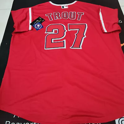 Mike Trout #27 Los Angeles Angels Red Cool Base Jersey • $44.99