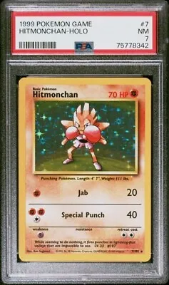 $15.50 • Buy 1999 Pokemon Game 7 Hitmonchan Holo GRADED PSA NEAR MINT 7