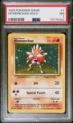 $15.50 • Buy 1999 Pokemon Game 7 Hitmonchan Holo GRADED PSA NEAR MINT 7