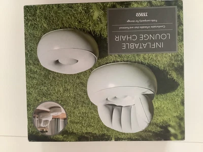 Tesco Inflatable Grey Lounger Chair And Footstool - BNIB - Indoor/Outdoor • £19.99