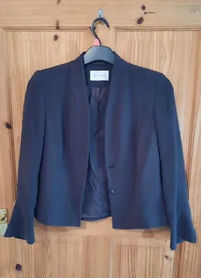 Ladies Grey UK 10 Minuet Blazer Long Sleeves Buttons Collarless Split Sleeves • £10