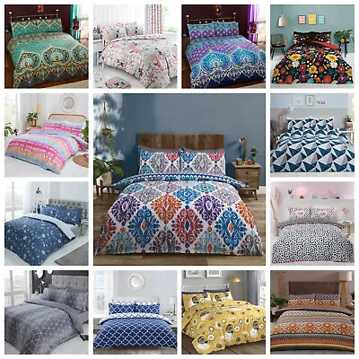 Duvet Cover Bedding Set + Pillowcase Single Double King Size Stylish Quilt Cover • £19.29