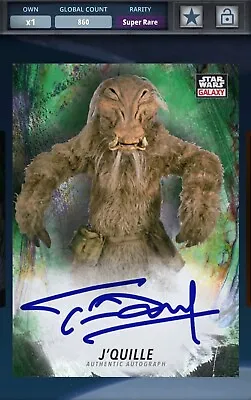 £2.29 • Buy Topps Star Wars Card Trader Super Rare Chrome Galaxy Signature - J'Quille